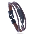 Leather Fashion Geometric bracelet  black NHPK2102blackpicture4