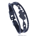 Leather Fashion Geometric bracelet  black NHPK2103blackpicture3
