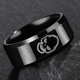 TitaniumStainless Steel Simple Geometric Ring  Black7 NHHF0968Black7picture9