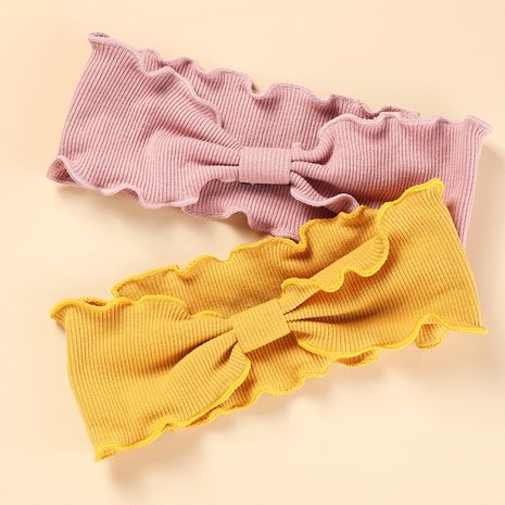 Korean  bow headband wavy edge folding side sports hairband set  for women's discount tags