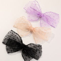 new style multicolor spotted mesh ribbon hairpin bow all-match style hairpin top clip wholesale