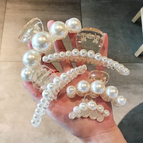 Nouvelle pince de capture de perle de la Corée en épingle à cheveux pince de queue de cheval de cheveux arrière en gros's discount tags