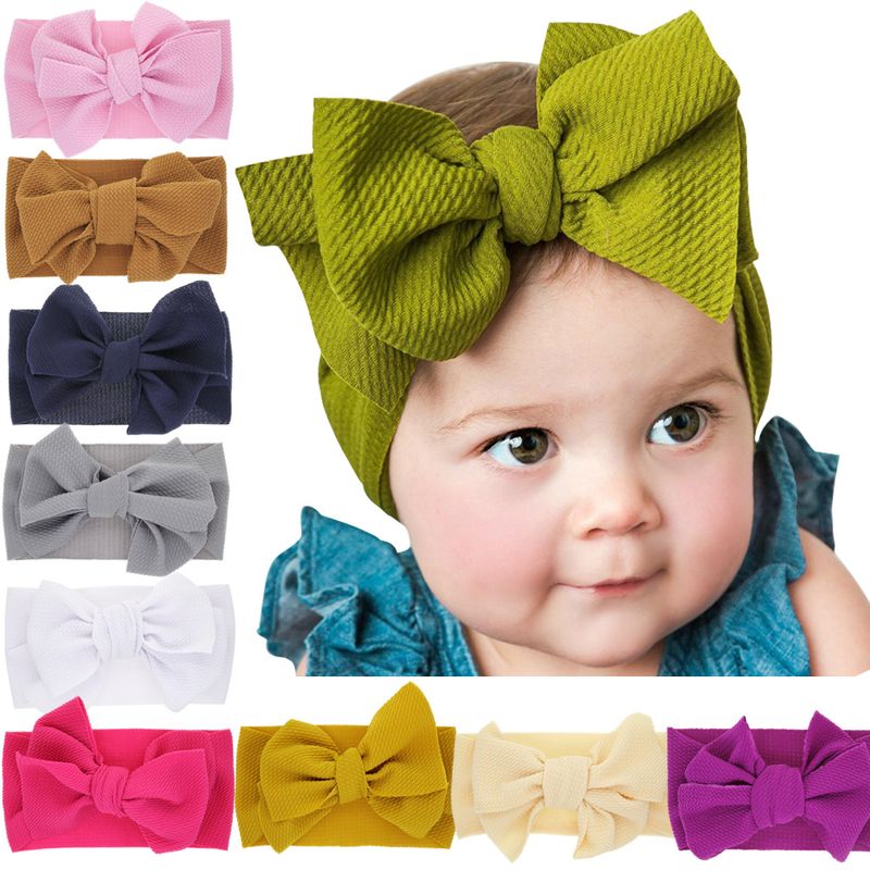 Europisches und amerikanisches beliebtes elastisches Stirnband fr Kinder mit einfarbiger Schleife fr Neugeborene