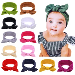 children's solid color bunny ears baby bubble texture rotating ears headwear solid color headband  wholesale