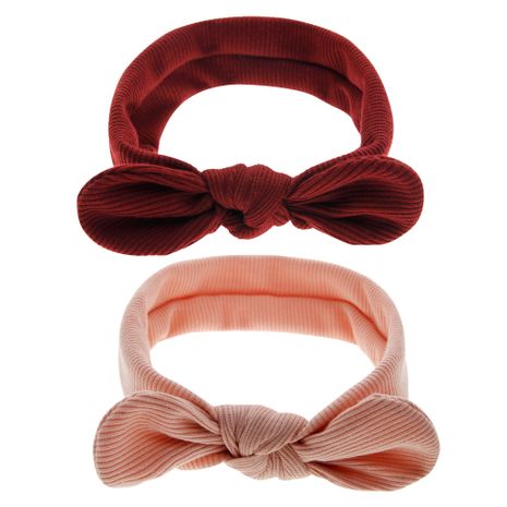 children's solid color rabbit ears striped elastic headband baby head rope hairband's discount tags