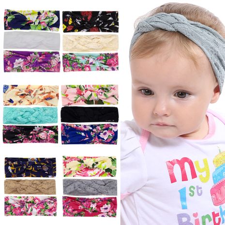 cute  baby print headband three-piece set  wholesale's discount tags