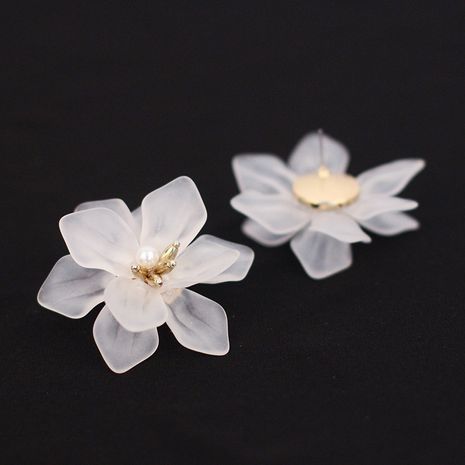 Korea white frosted resin flower bohemian style earrings wholesale nihaojewelry's discount tags