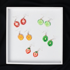 Cute cartoon shape fruit hot-selling sweet and fresh jewelry alloy earrings for women