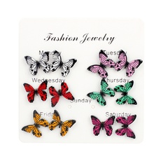 Boucles d'oreilles en acrylique de couleur mélangée de couleur de bonbon de papillon coréen pour les femmes