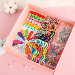 Korean childrens simple hair clip head rope box set baby floret clip hair rope rubber band wholesalepicture8