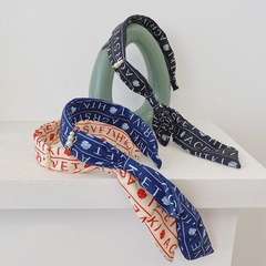 Koreanische Version des neuen Stoffs, Streamband, Stirnband, Buchstaben logo, Bogen knoten, Perlen, breites Mode-Stirnband, gepresstetes Haar bündel, Haarhöhle