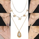 New fashion butterfly metal threedimensional multilayer wild trend copper alloy necklacepicture16