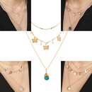 New fashion butterfly metal threedimensional multilayer wild trend copper alloy necklacepicture20