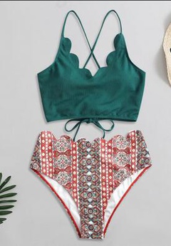hot sale sexy women print split bikini swimsuit wholesale nihaojewelry