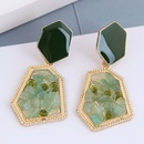 925 silver needle fashion metal inlaid gravel geometric shape alloy earrings wholesalepicture3