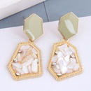 925 silver needle fashion metal inlaid gravel geometric shape alloy earrings wholesalepicture5