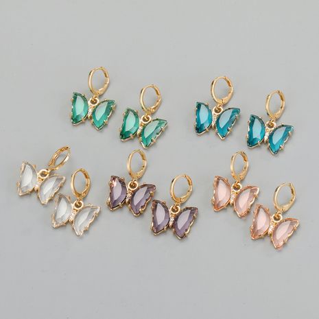 pendientes de mariposa de cristal exquisitos pendientes de cristal con diamantes incrustados al por mayor nihaojewelry's discount tags