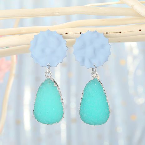 Korean exaggerated natural stone round jelly color earrings for women wholesale's discount tags