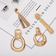 retro exaggerated geometric carved texture long large earrings for women wholesale