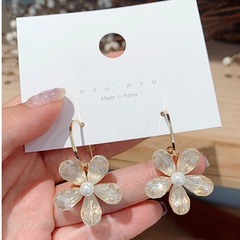 Korea fashion crystal flower girly fashion simple wild earrings wholesale