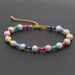Fashion wild color rice bead anklet natural freshwater pearl beach ankletpicture10