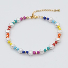 Fashion wild color rice bead anklet natural freshwater pearl beach ankletpicture11