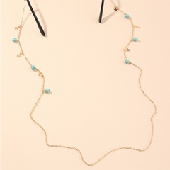 fashion blue turquoise pendant glasses chain popular five-pointed star hanging neck chain wholesale