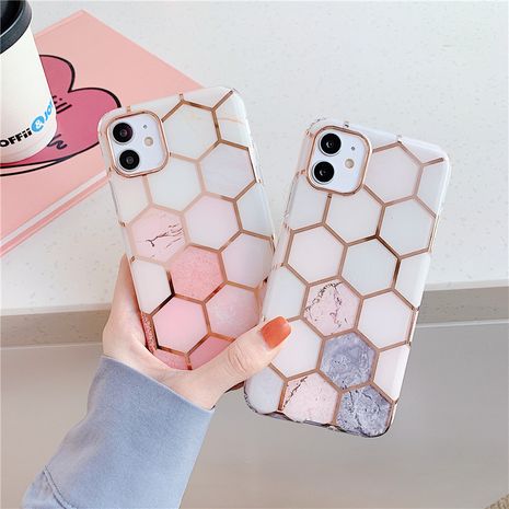 new geometric marble suitable for iPhone 11Pro Max mobile phone case wholesale nihaojewelry NHFI242250's discount tags