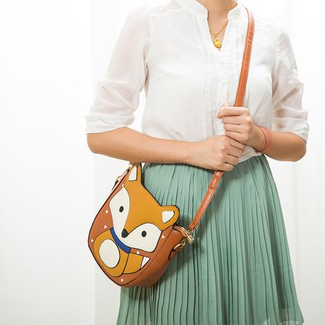 Korean new leather cute fox shoulder messenger trend wild women's bag's discount tags