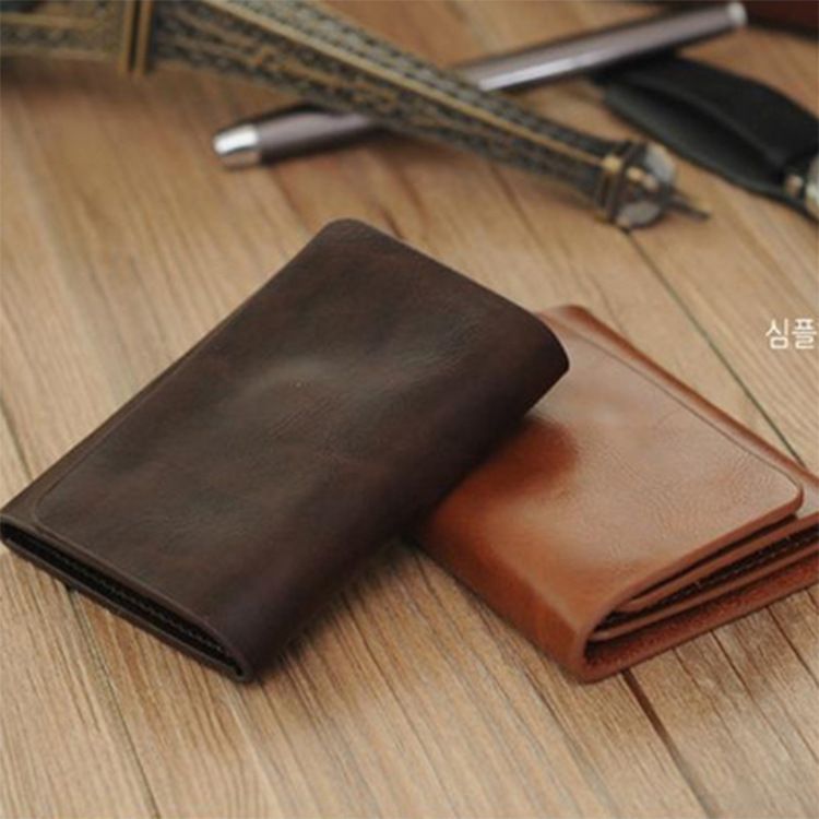 New hot sale leather short multifunctional casual mens wallet wholesale