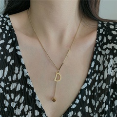 14K gold color no fade simple letter D tassel pendant clavicle chain necklace for women