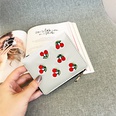 New Korean Hot Sale Lychee Pattern Cherry Embroidered Ladies Wallet Short Student Coin Pursepicture15