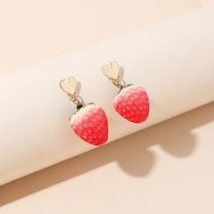 Les nouvelles boucles d'oreilles coréennes aux fraises aux fruits sucrés en gros