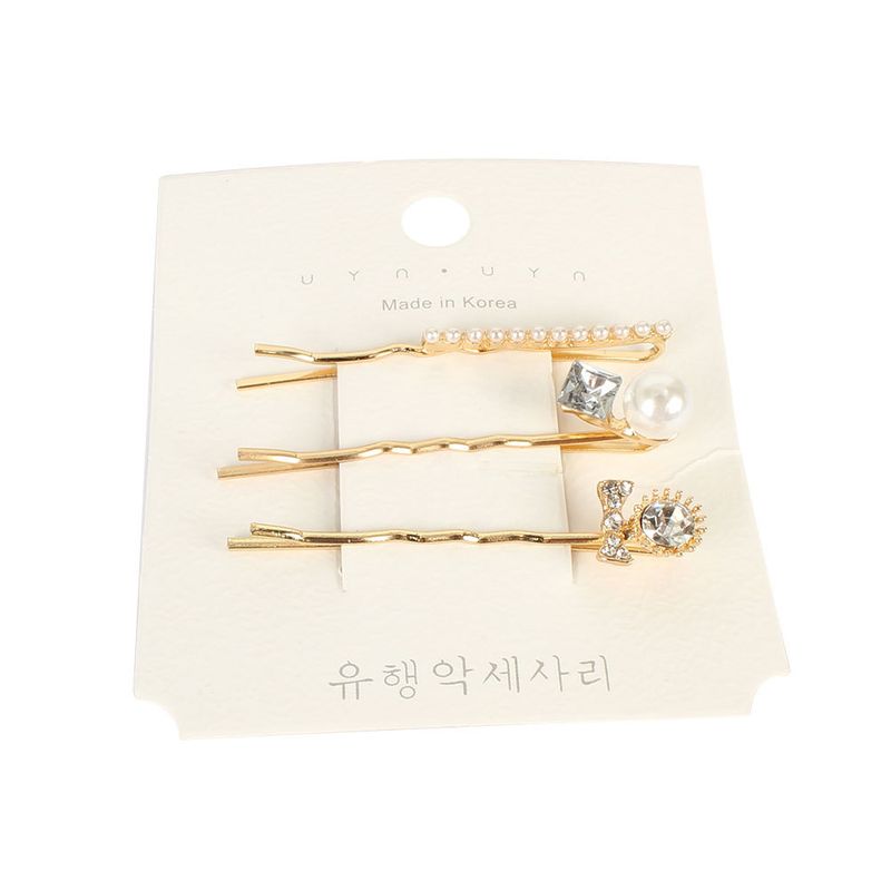 Korean retro alloy diamond word clip hair clip hair ornament wholesale