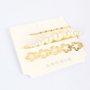 Bohemian style retro alloy inlaid pearl word clip hair clip wholesalepicture8