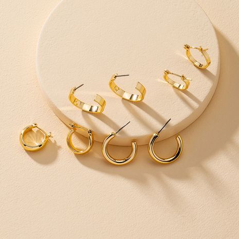 popular new 4 pairs of metal ear buckle earring set wholesale's discount tags