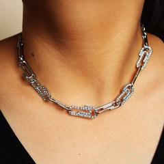 new fashion paper clip chain alloy necklace hot sale wholesale