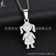 TitaniumStainless Steel Korea Cartoon necklace  Mom + son NHHF0688Momsonpicture15