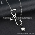 TitaniumStainless Steel Korea Geometric necklace  Steel color NHHF0588Steelcolorpicture3