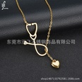 TitaniumStainless Steel Korea Geometric necklace  Steel color NHHF0588Steelcolorpicture4