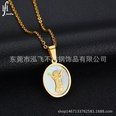 TitaniumStainless Steel Korea Geometric necklace  Round  Steel NHHF0241RoundSteelpicture15