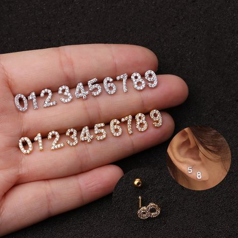Boucles d'oreilles en acier inoxydable avec chiffres arabes classiques créatifs's discount tags