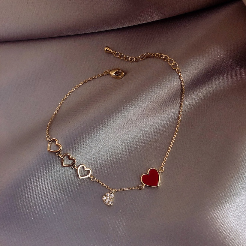 Korean New Red Peach Heart Simple Bracelet Wholesale