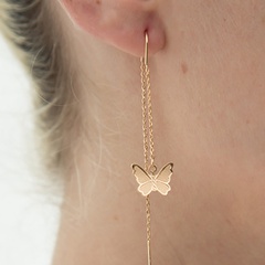 neue Schmetterling Ohrlinie kreative Retro einfache Legierung Metall Ohrringe Großhandel