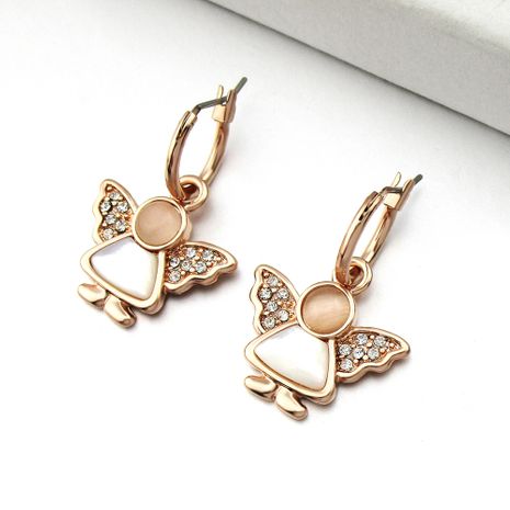 Boucles d'oreilles en forme de coquillage d'ange plaqué or Boucles d'oreilles en diamant's discount tags