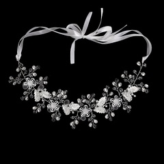 Miallo Original Design Frosted Crystal Wedding Accessories Hollow Flower Handmade Headwear European and American Bride Hair Band
