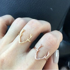 Hot-selling minimalist joint ring alloy smooth antler couple ring wholesale