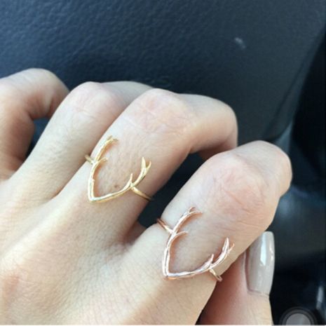 Hot-selling minimalist joint ring alloy smooth antler couple ring wholesale's discount tags