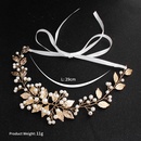 Mian Yino kreative europische und amerikanische Braut kopfschmuck hand gewebtes einfaches Perlen haarband goldenes Blatt haarbandpicture8