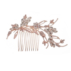 Mode Roségold Zweige Diamant besetzt High-End-Haarkamm Großhandel